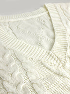 Delaney | Women's Cable Knit V-Neck Sweater Vest