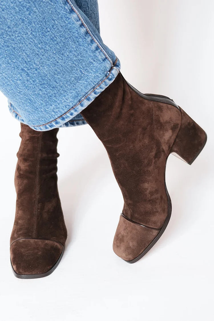 Beatrice | Women's Ankle Boots Featuring a Block Heel in Suede