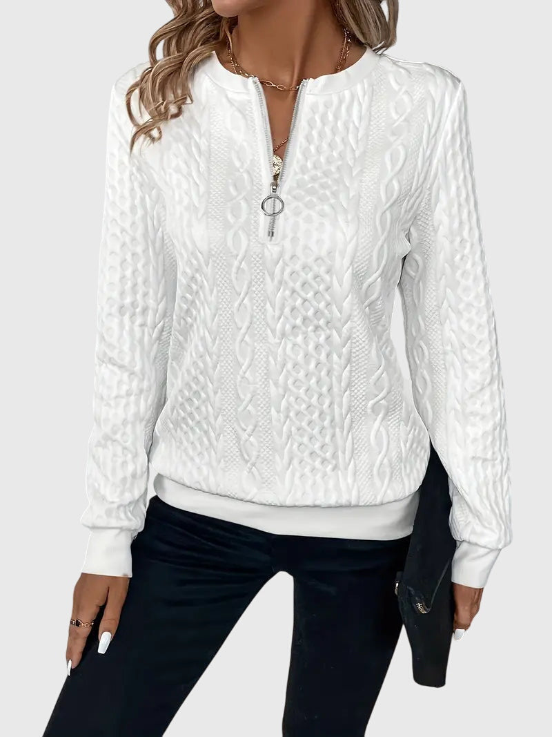 Harlow | Women's Cable Knit Quarter-Zip Sweater