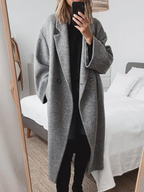 Odessa | Women's Oversized Longline Overcoat with Notch Lapel
