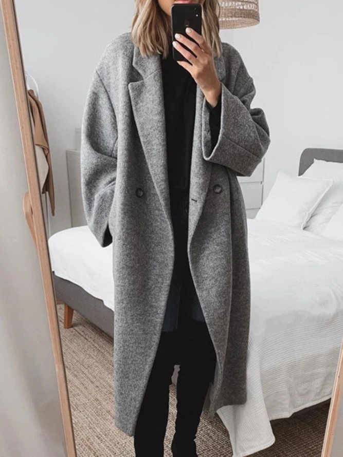 Odessa | Women's Oversized Longline Overcoat with Notch Lapel