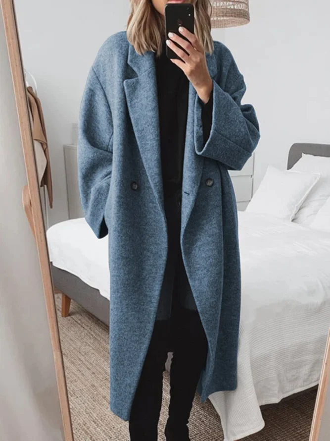 Odessa | Women's Oversized Longline Overcoat with Notch Lapel
