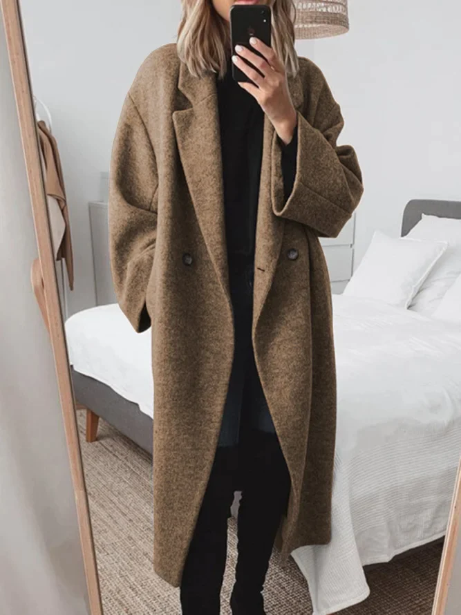 Odessa | Women's Oversized Longline Overcoat with Notch Lapel