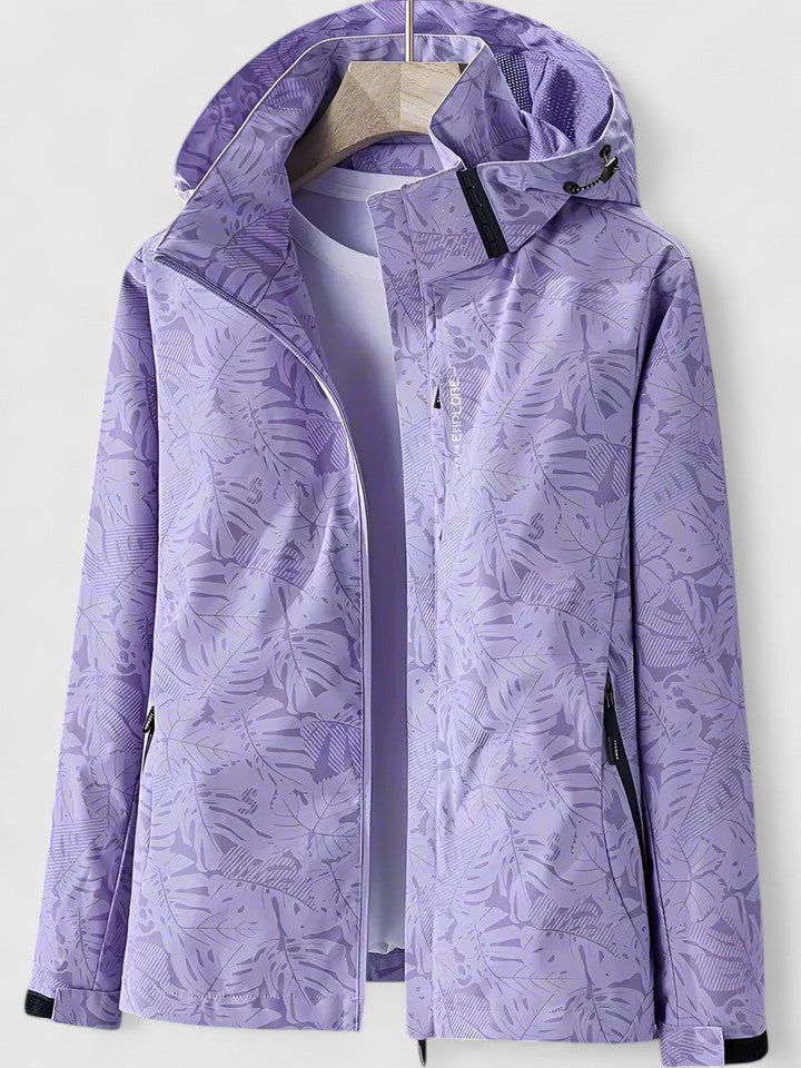 Sage | Women's Botanical Print Waterproof Hooded Jacket
