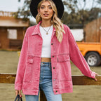 Isobel | Women's Oversized Denim Shirt Jacket with Patch Pockets