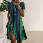 Striped Relaxed Swing Summer Dress