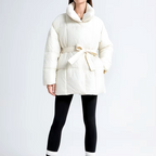 Cordelia | Women's Belted Quilted Puffer Jacket with Funnel Collar