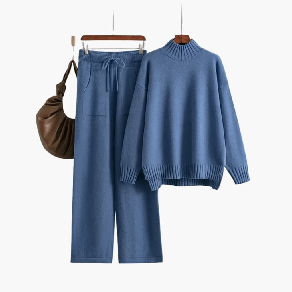 Philomena | Women's Wide Leg Pants and Mock Neck Sweater Two Piece Set