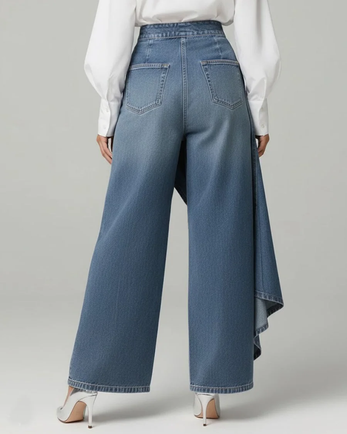 Ottilie | Women's High Waisted Wide Leg Wrap Jeans