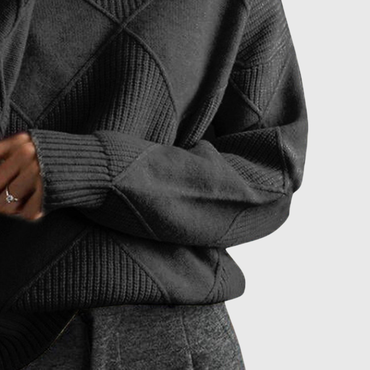 Sienna | Women's Diagonal Seam Roll Neck Sweater for Cosy Winter Wear