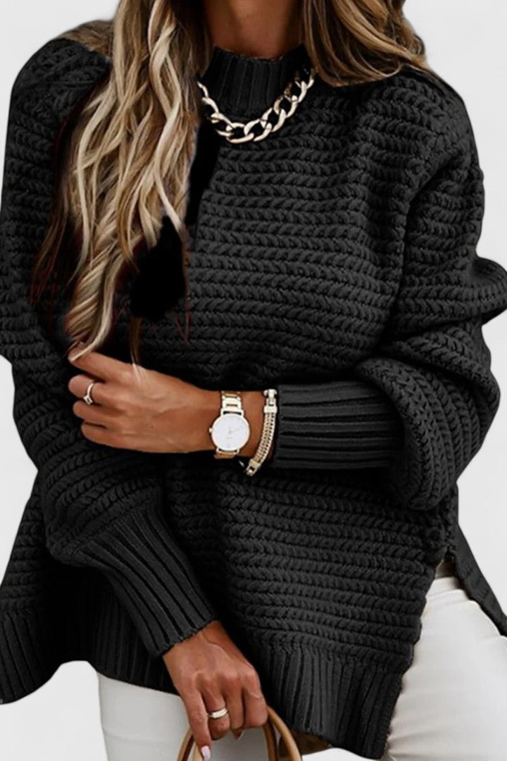 Sable | Women's Chunky Ribbed Mock Neck Sweater