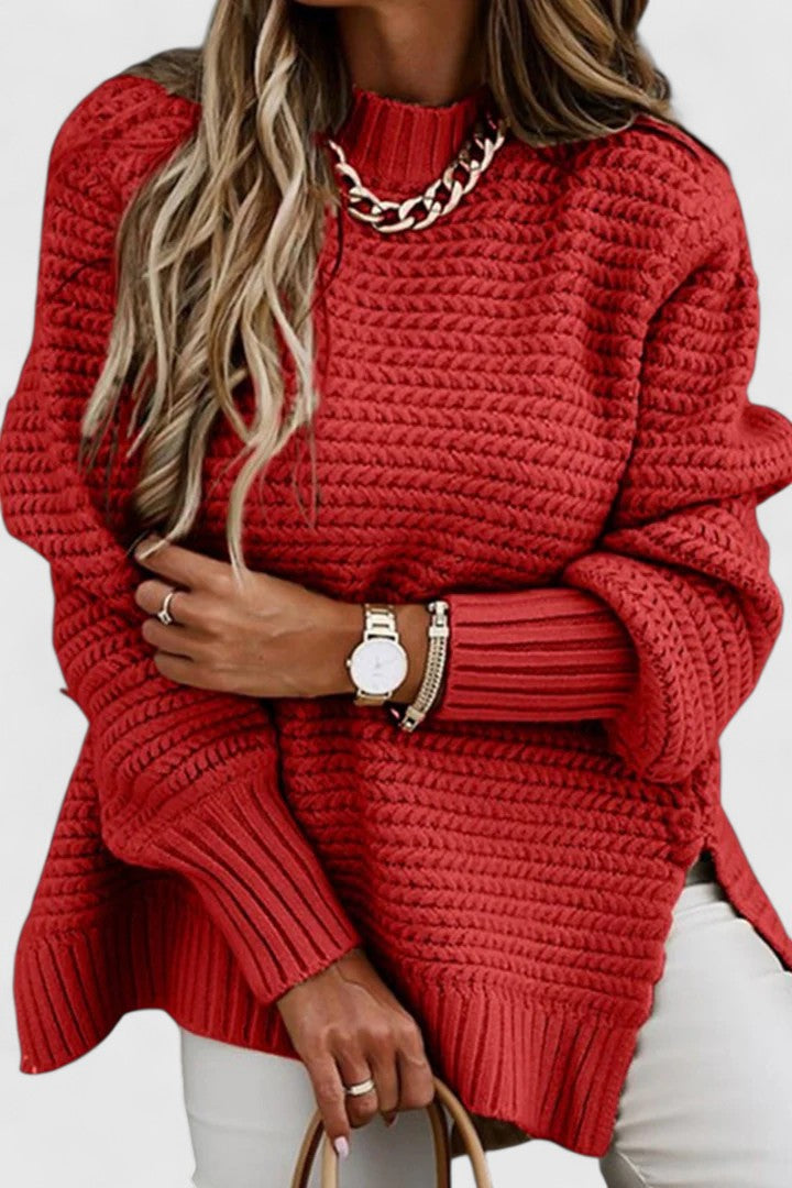 Sable | Women's Chunky Ribbed Mock Neck Sweater