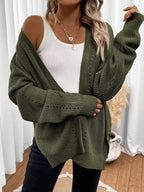 Cosima | Women's Pointelle Knit Cardigan with Dropped Shoulders