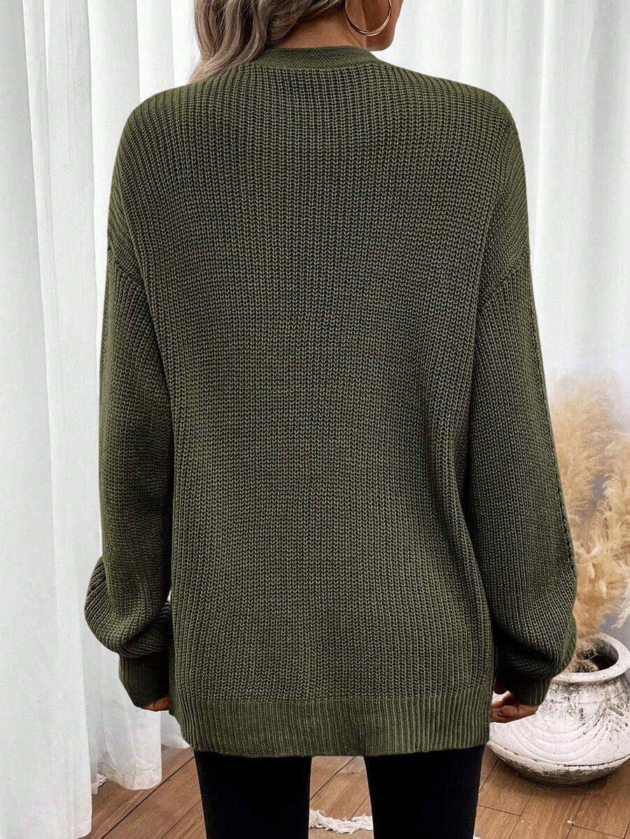 Cosima | Women's Pointelle Knit Cardigan with Dropped Shoulders