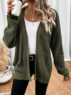 Cosima | Women's Pointelle Knit Cardigan with Dropped Shoulders