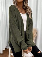 Cosima | Women's Pointelle Knit Cardigan with Dropped Shoulders