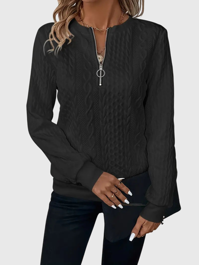Harlow | Women's Cable Knit Quarter-Zip Sweater