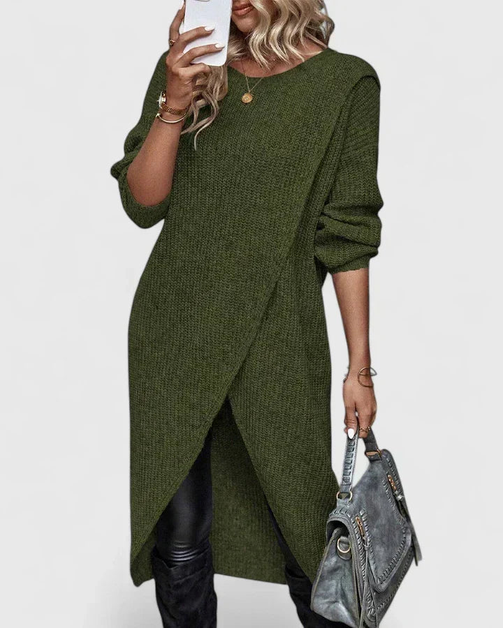 Kaitlyn | Women’s Wrap Front Long Sweater Dress