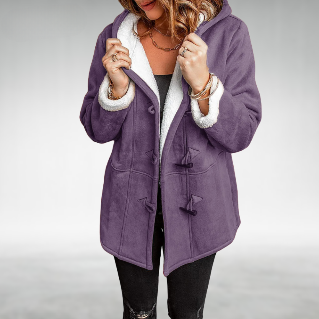 Meredith | Women's Hooded Fleece Coat with Toggle Button Fastening