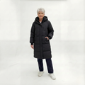 Margot | Women's Hooded Long Puffer Coat with Ribbed Cuffs