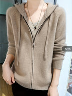 Freya | Women's Zip-Up Hooded Knit Cardigan