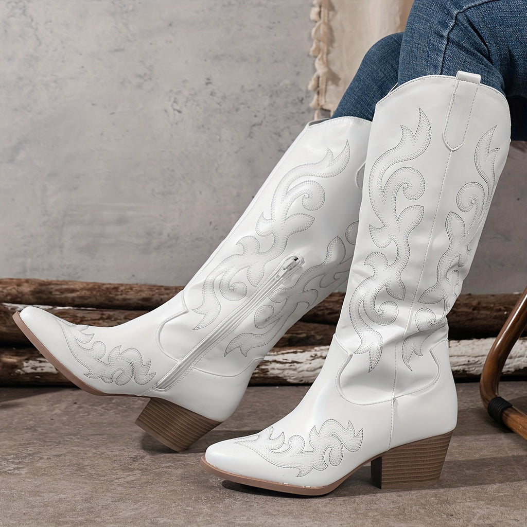 Consuelo | Women's Knee-High Cowboy Boots with Block Heel