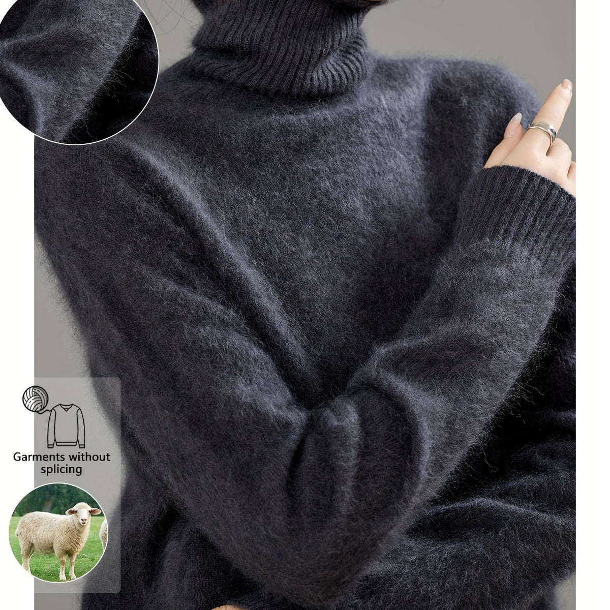 Odessa | Women's Pure Cashmere Wool Turtleneck Sweater