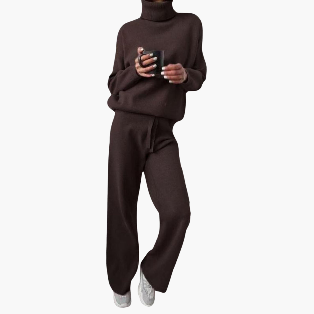 Sabrina | Women's Turtleneck Sweater Loungewear Set with Drawstring Pants