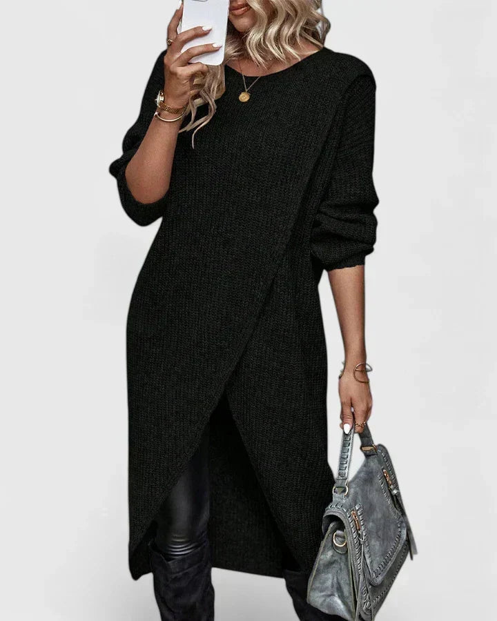 Kaitlyn | Women’s Wrap Front Long Sweater Dress