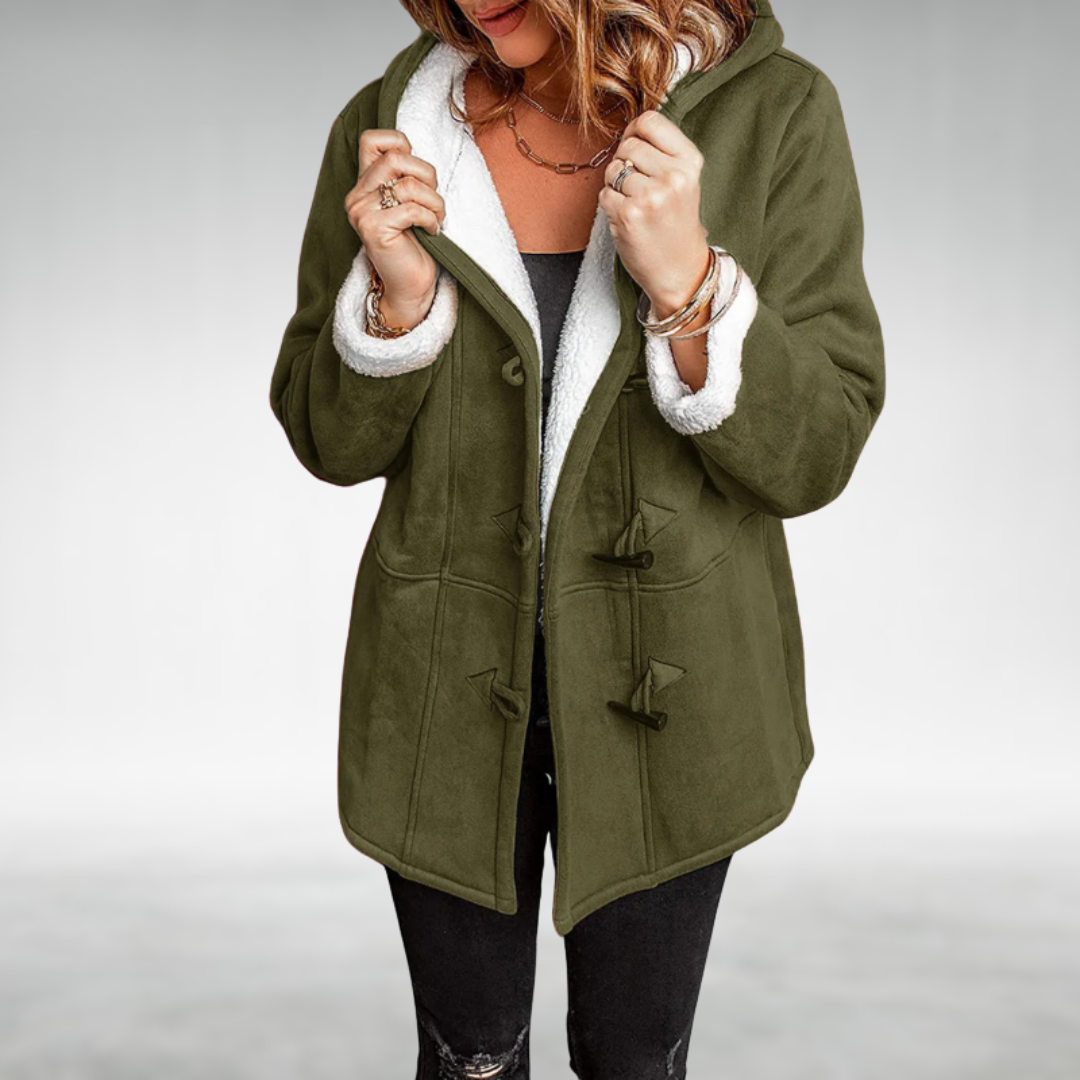 Meredith | Women's Hooded Fleece Coat with Toggle Button Fastening
