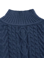 Henriette | Women's Puff Sleeve Cable Knit Mock Neck Sweater