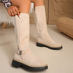 Cosima | Women's Chunky Platform Knee High Zip Boots