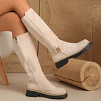 Cosima | Women's Chunky Platform Knee High Zip Boots