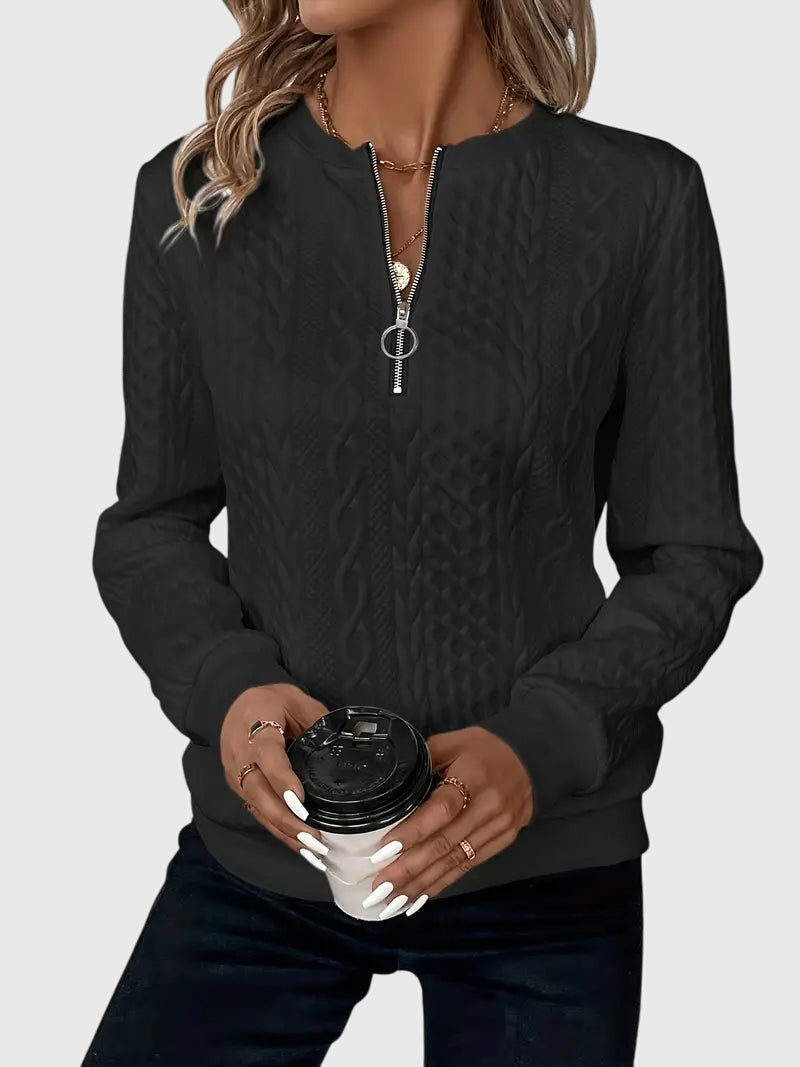 Harlow | Women's Cable Knit Quarter-Zip Sweater