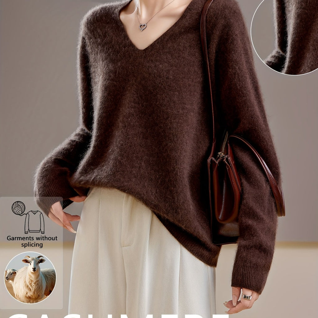 Marisol | Women's Cashmere Wool V-Neck Sweater for Cosy Autumn Layering