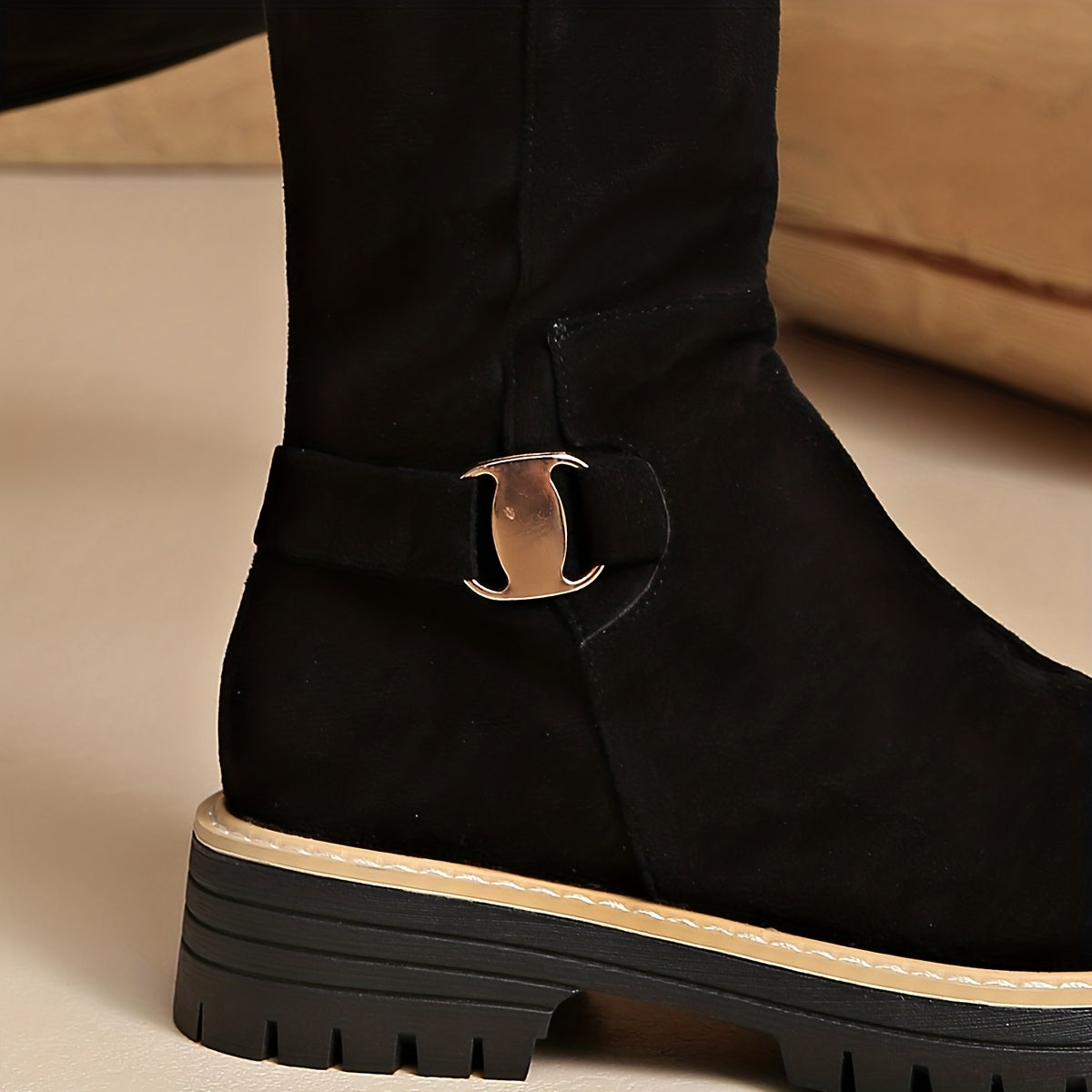 Cosima | Women's Chunky Platform Knee High Zip Boots