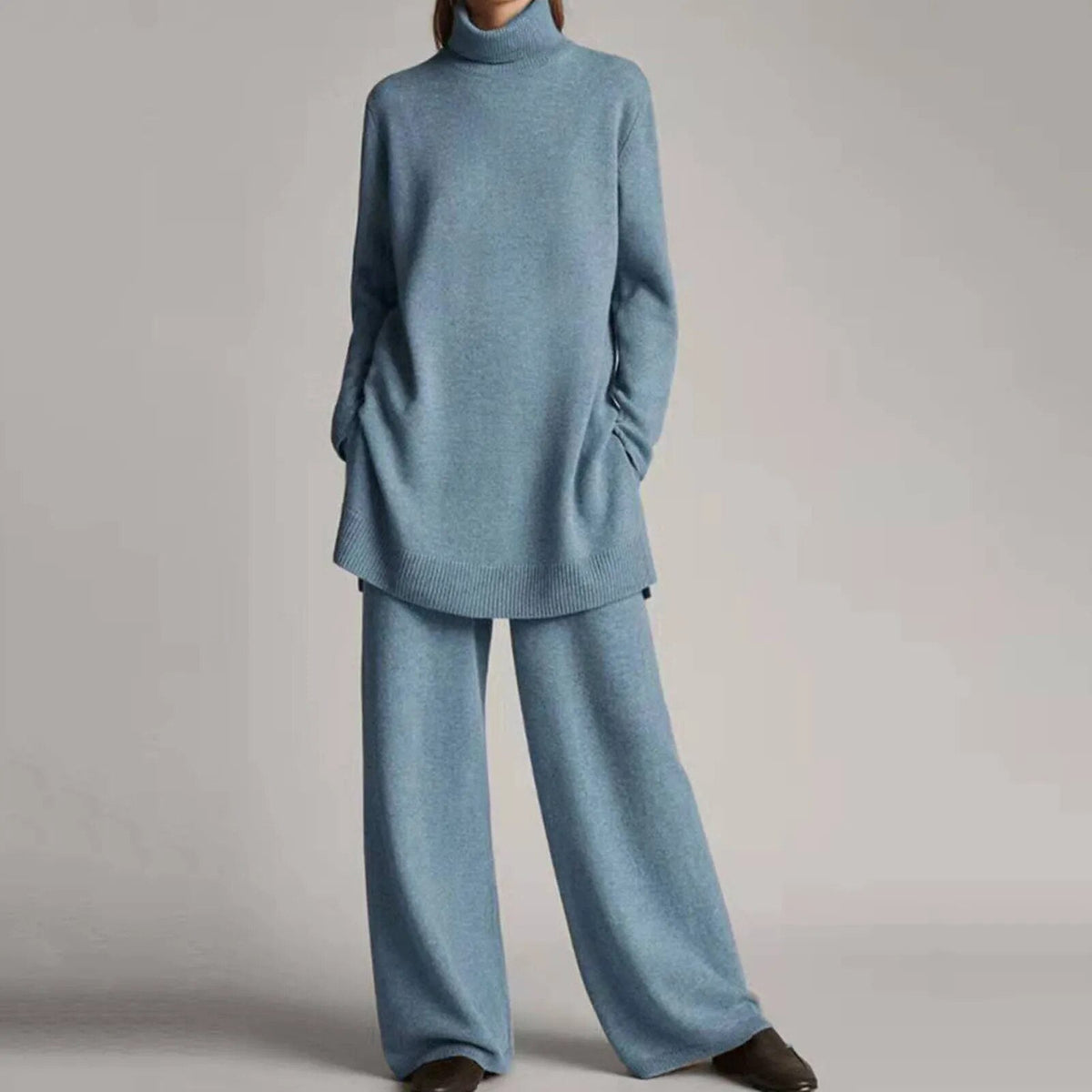 Marguerite | Women's Turtleneck Sweater and Wide Leg Pants Set