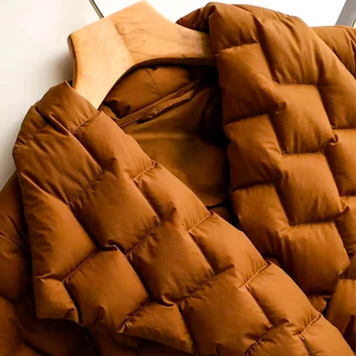 Adalyn | Women's Shawl Collar Quilted Puffer Coat with Self-Tie Belt