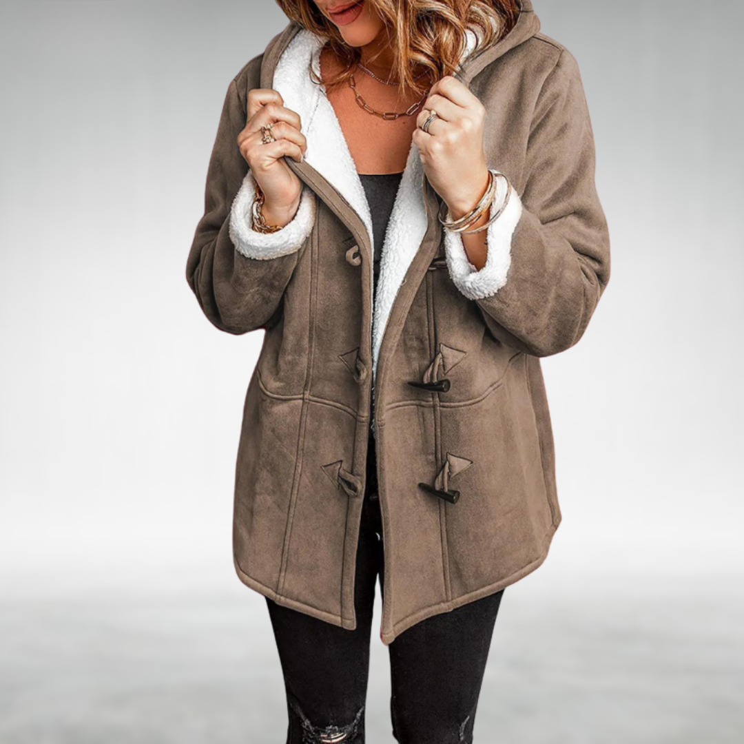 Meredith | Women's Hooded Fleece Coat with Toggle Button Fastening