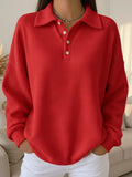 Freya | Women's Waffle Knit Collared Henley Sweater for Casual Autumn Wear