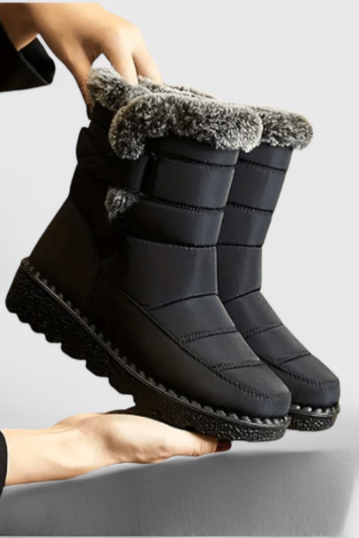Maren | Women's Quilted Ankle Snow Boots with Plush Collar