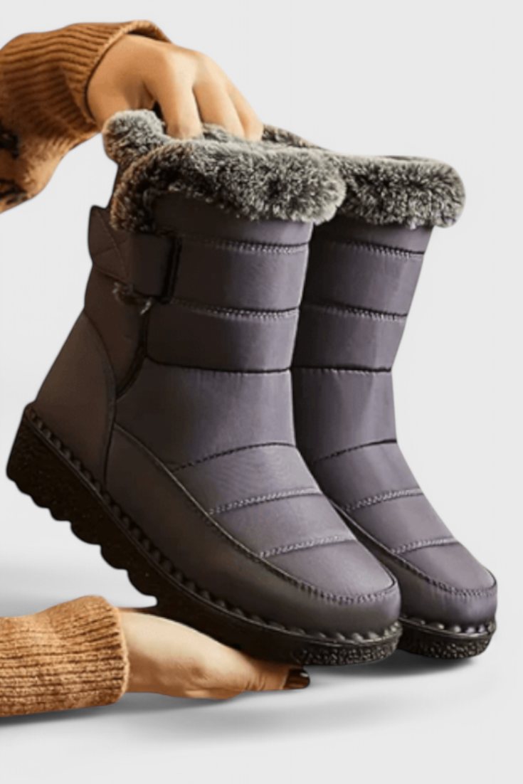 Maren | Women's Quilted Ankle Snow Boots with Plush Collar