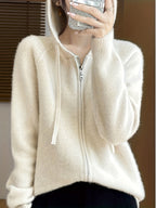 Freya | Women's Zip-Up Hooded Knit Cardigan