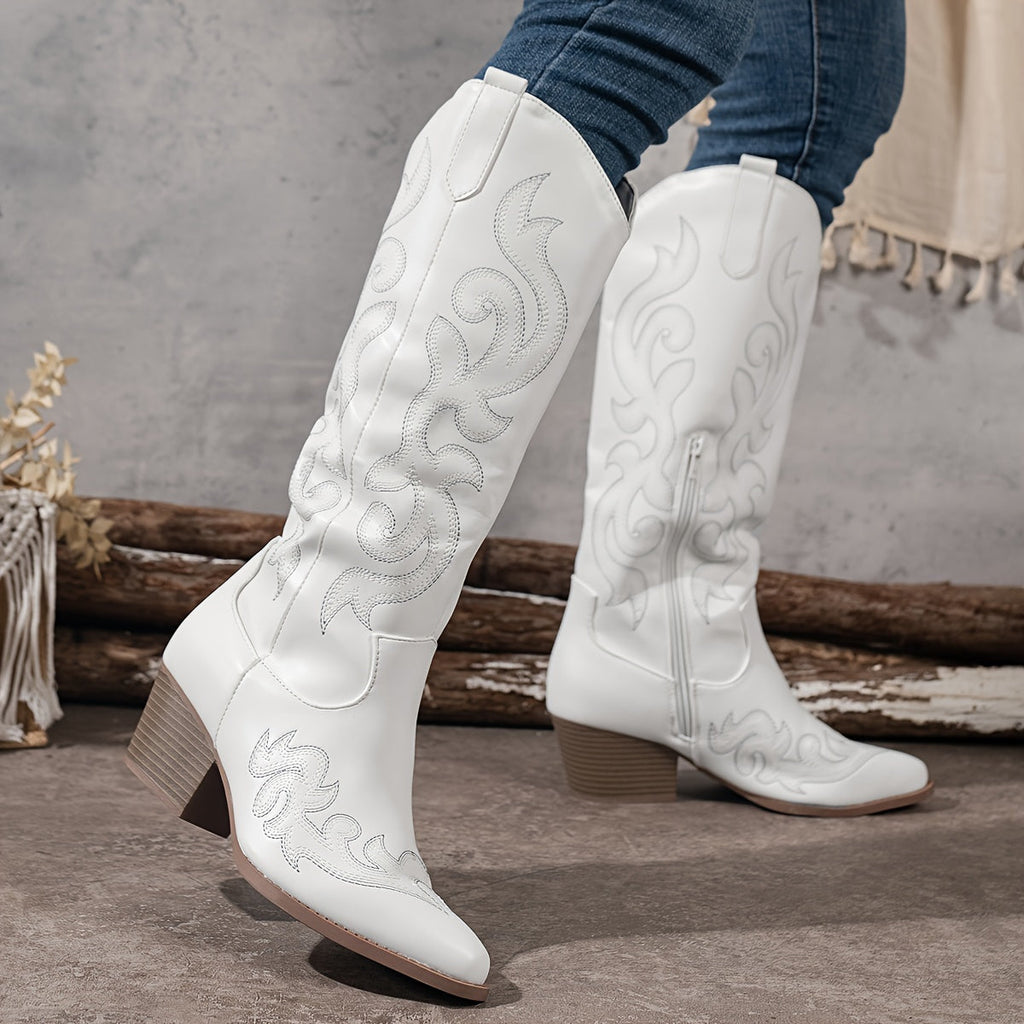 Consuelo | Women's Knee-High Cowboy Boots with Block Heel