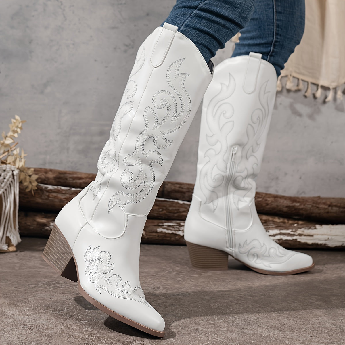 Consuelo | Women's Knee-High Cowboy Boots with Block Heel