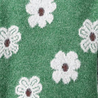 Calla | Women's Half Zip Sweater with an Allover Daisy Print