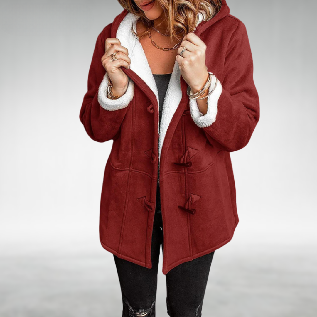 Meredith | Women's Hooded Fleece Coat with Toggle Button Fastening