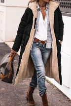Marisela | Women's Long Puffer Coat with Sherpa Lining