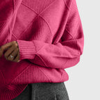 Sienna | Women's Diagonal Seam Roll Neck Sweater for Cosy Winter Wear