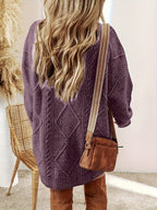 Marchetta | Women's Diamond Cable Knit Oversized Sweater Dress
